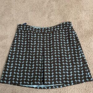 Boden Women's Brown Blue Polka Dot Pleated A-Line Skirt Size 20R Wool Blend Prep